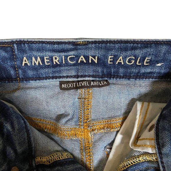 American Eagle Jeans Mens Slim Next Level Airflex Size 26 x 28 Distressed Ripped - Picture 3 of 12